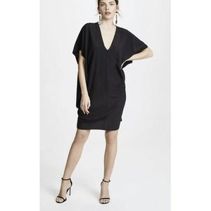 Hatch Maternity V Neck Slouch Dress Black Neutral Minimalist Sz OS